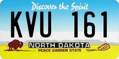ND license plate KVU161