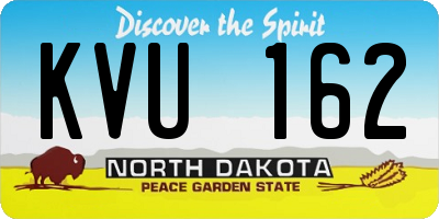 ND license plate KVU162