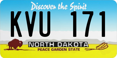 ND license plate KVU171