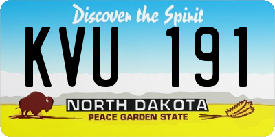 ND license plate KVU191