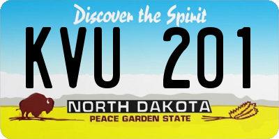 ND license plate KVU201