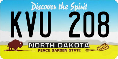 ND license plate KVU208