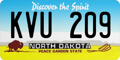 ND license plate KVU209