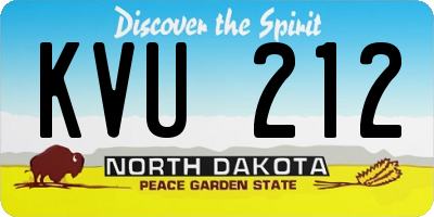 ND license plate KVU212