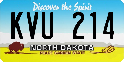 ND license plate KVU214