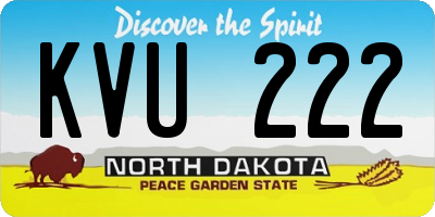 ND license plate KVU222