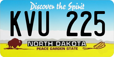 ND license plate KVU225