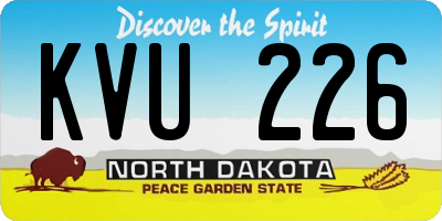 ND license plate KVU226