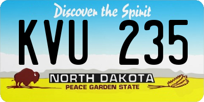 ND license plate KVU235