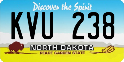 ND license plate KVU238