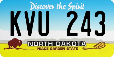 ND license plate KVU243