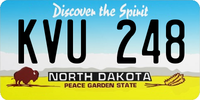 ND license plate KVU248