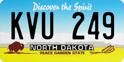 ND license plate KVU249