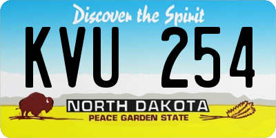 ND license plate KVU254