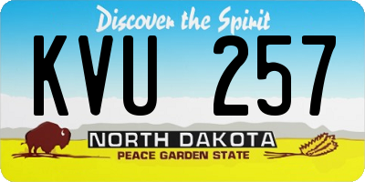 ND license plate KVU257