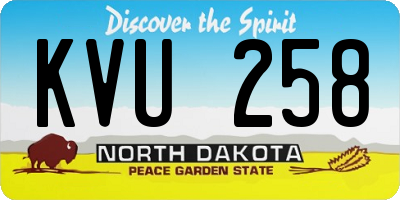 ND license plate KVU258