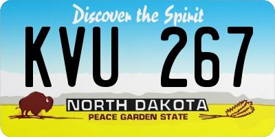 ND license plate KVU267