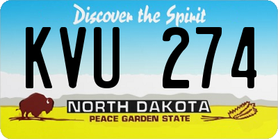 ND license plate KVU274