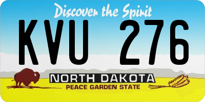 ND license plate KVU276
