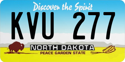ND license plate KVU277