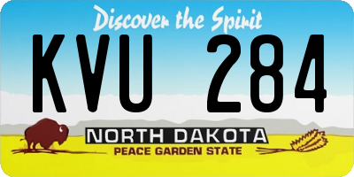 ND license plate KVU284