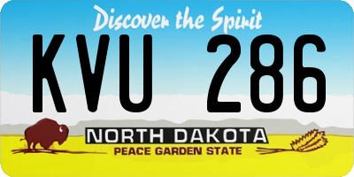 ND license plate KVU286