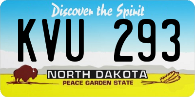 ND license plate KVU293