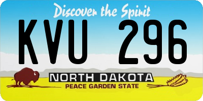 ND license plate KVU296