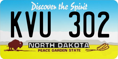 ND license plate KVU302