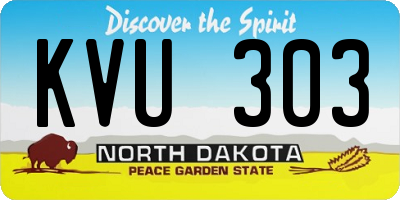 ND license plate KVU303