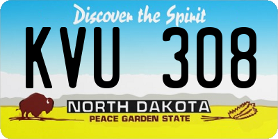 ND license plate KVU308