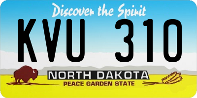 ND license plate KVU310
