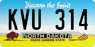 ND license plate KVU314