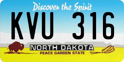 ND license plate KVU316