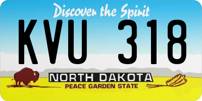 ND license plate KVU318