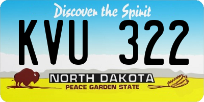 ND license plate KVU322