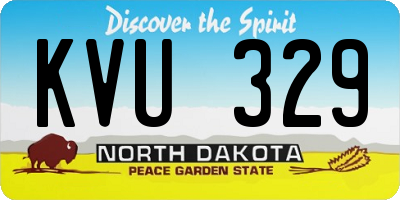 ND license plate KVU329