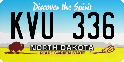 ND license plate KVU336