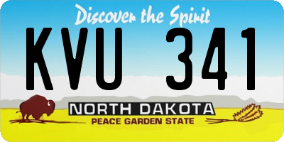 ND license plate KVU341