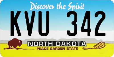 ND license plate KVU342