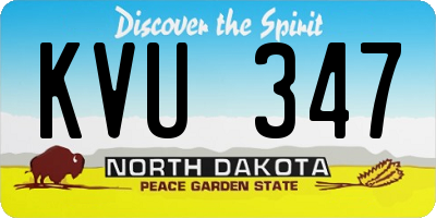 ND license plate KVU347
