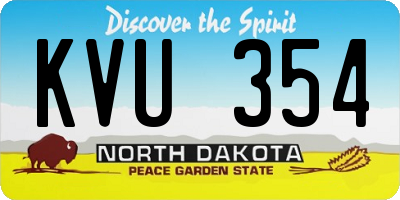 ND license plate KVU354
