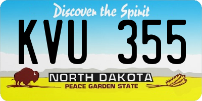 ND license plate KVU355