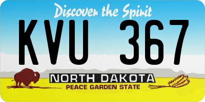 ND license plate KVU367