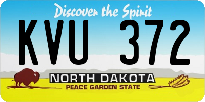 ND license plate KVU372