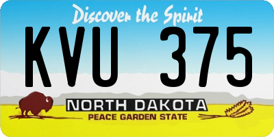 ND license plate KVU375