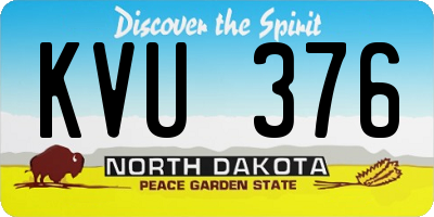 ND license plate KVU376