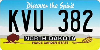 ND license plate KVU382