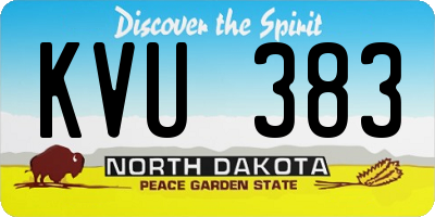 ND license plate KVU383