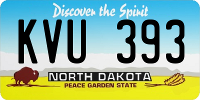 ND license plate KVU393
